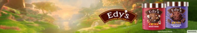 Edy's ice cream products on a forest background.