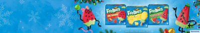 Frollies product line up with holiday-themed images.