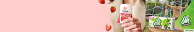 Yoplait strawberry yogurt and two children playing soccer and the words Gogurt protein.