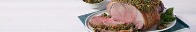 Grilled Butterflied Lamb Leg with Mint-Pistachio Pesto