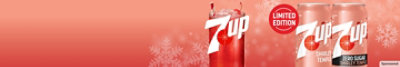 Cans of new, limited edition 7UP Shirley Temple, also available in zero sugar.