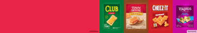 Kellanova product shots of different crackers lined up in a row.
