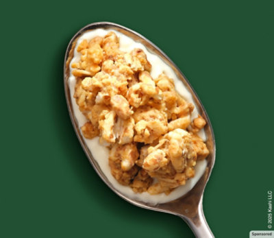 A single spoonful of Kashi GO cereal. 