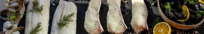 Filets of raw fish.