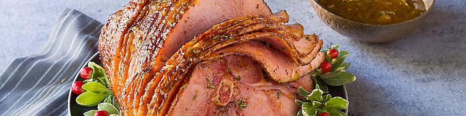Maple-Peach Glazed Spiral Ham
