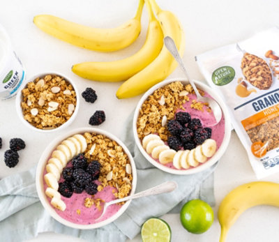 Mixed Berry-Lime Smoothie Bowl with Banana & Granola