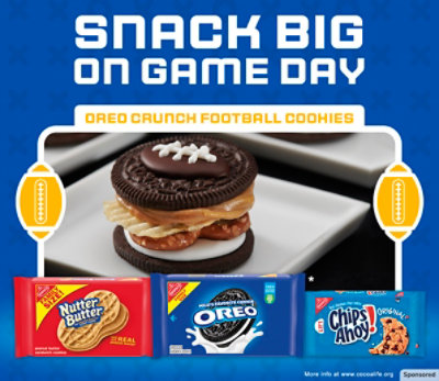 Snack Big on Game Day. Oreo Crunch Football Cookies. More info at cocoalife.org