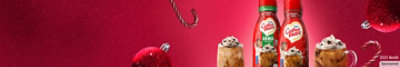 Coffee mate Creamers on a festive background.