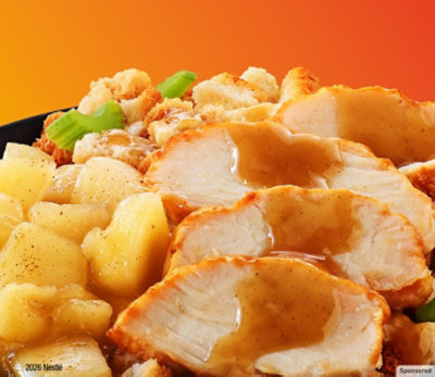 A variety of food on a plate on an orange background