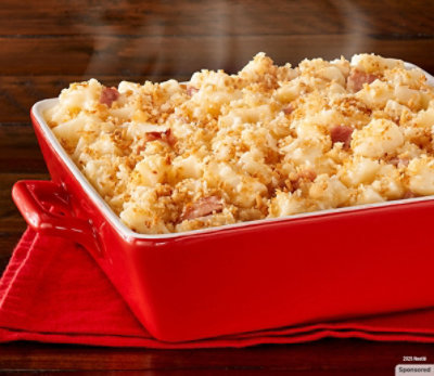 A side dish with a crumb top in a casserole dish.