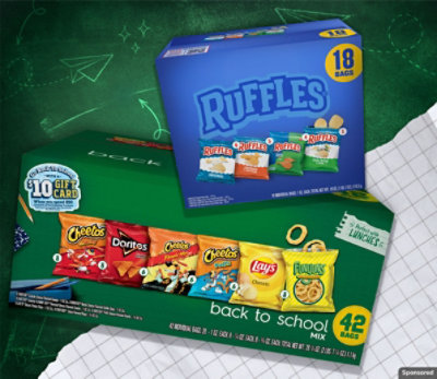 Variety packs from Ruffles and Frito-Lay.