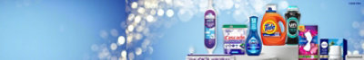 P&G products including Tide, Dawn, Cascade, Swiffer, Downy, Always and Febreze on platforms.