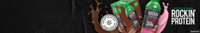 Rockin' Protein drinks in chocolate and strawberry flavors. 