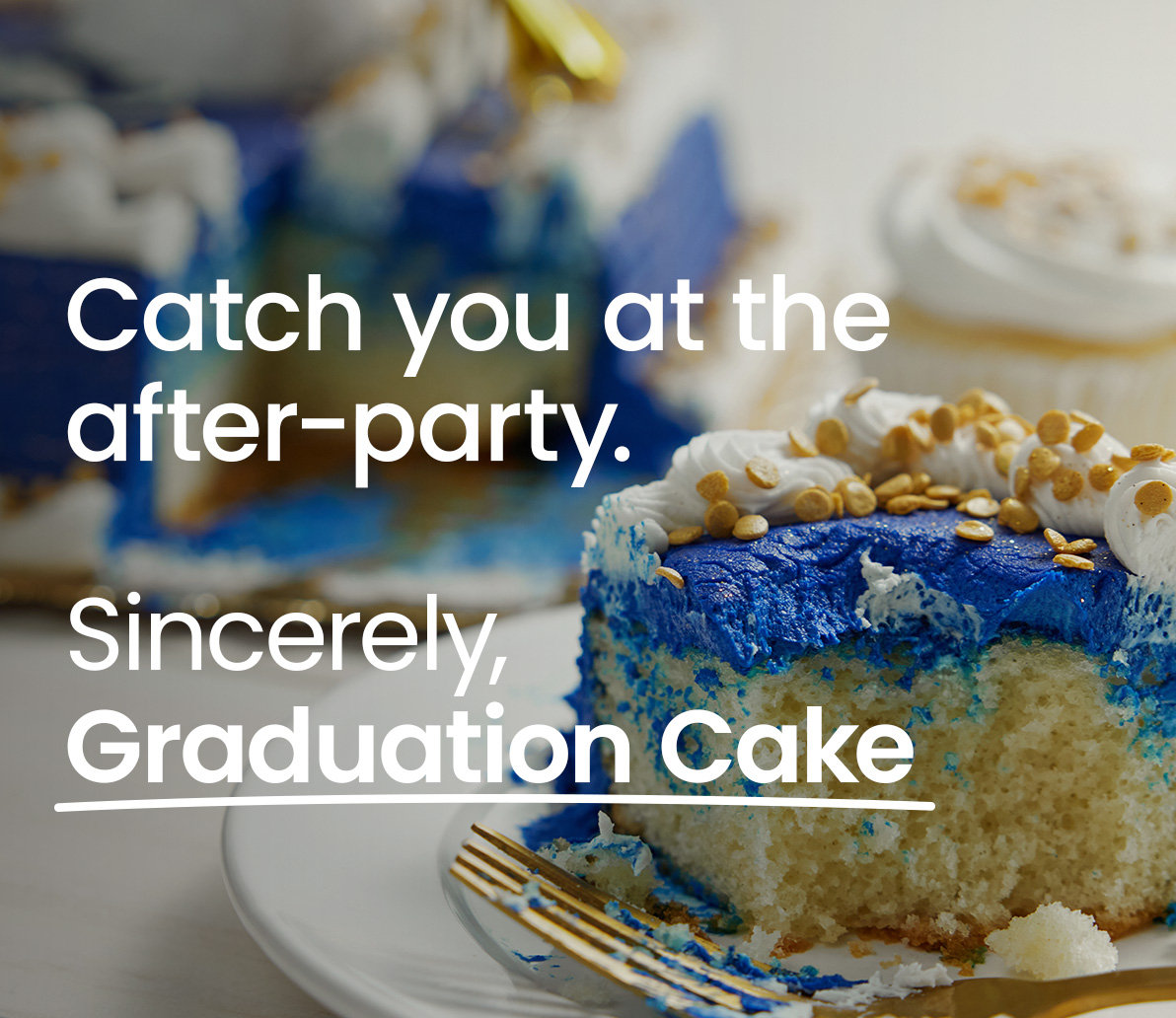 Blue Graduation Cap Cut Out Cake