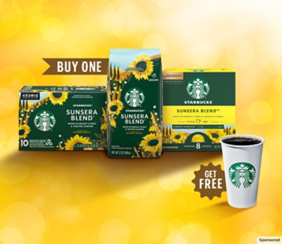 Starbucks Sunsera Blend coffee promo with Buy One Sunsera product, get a free cup of coffee.