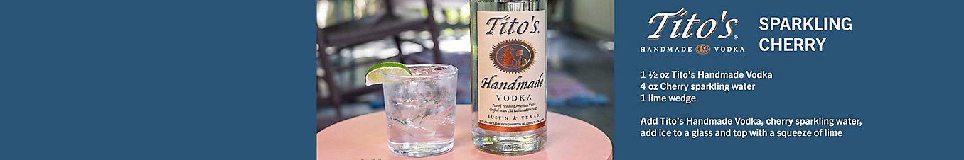 Tito's Handmade Vodka with cherry sparkling water recipe