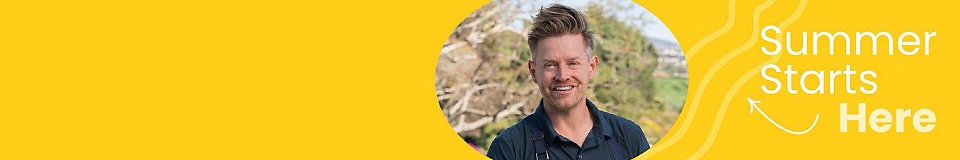 "Summer Starts Here" text with an arrow pointing to a photo of Chef Richard Blais